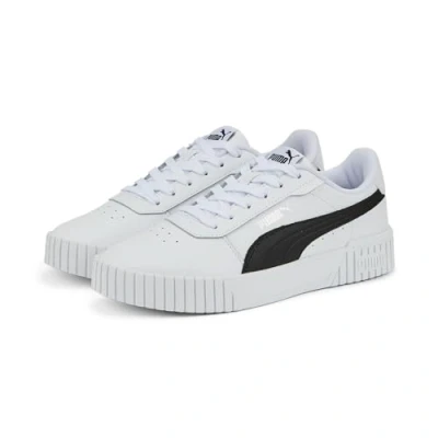 Image of Puma Carina 2.0 Trainers, Women&#039;s, Size: 7.5, White/black/silver Leather