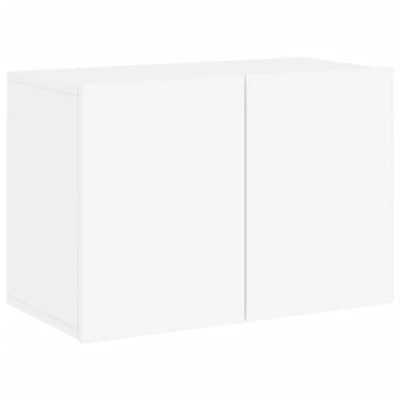 Image of vidaXL Wall Mounted TV Cabinet in White Spacious and Stylish Media Storage Unit made with Durable Engineered Wood for Living Room