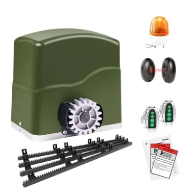 Image of TOPENS RK700T Automatic Sliding Gate Opener Rack Drive Electric Motor for Heavy Driveway Slide Gates Up to 700kg, Security Operator AC Powered with Gear Rack, Beacon and Photo Sensor