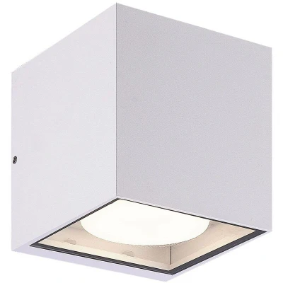 Image of Prios outdoor wall light Tetje, white, angular, 11.5 cm