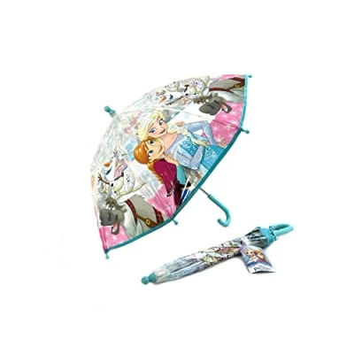Image of Disney Frozen II Anna and Elsa Purple Umbrella Dome Kids Windproof Resistant Brolly School Travel Outdoor Gift