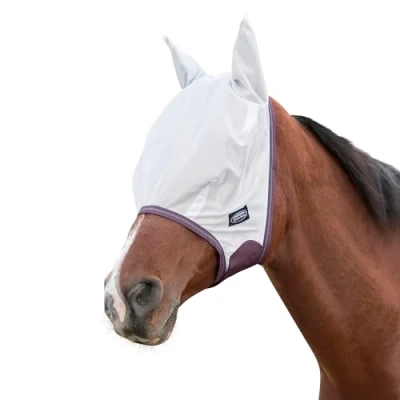 Image of WeatherBeeta ComFiTec Essential Mesh Mask, White/Maroon/Grey, S Pony