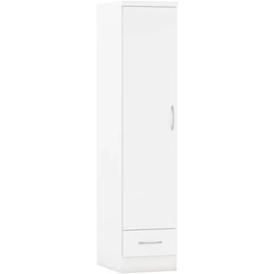 Image of Seconique Nevada 1 Door Drawer Wardrobe in White Gloss