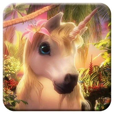 Image of 3D LiveLife Cork Coaster Cute Uni from Deluxebase. Lenticular Unicorn Coaster. Non slip drinks mat with original artwork licensed renowned artist, David Penfound