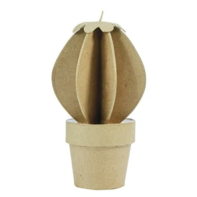 Image of Décopatch Ref HD039O Ball Cactus Papier Maché Object to Decorate 12 x 20cm with Papers &amp; PaperPatch Glue, Glitter, Paints