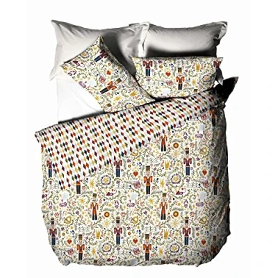 Image of furn. Nutcracker Christmas Duvet Cover Set Multicolour Cotton Size Super King