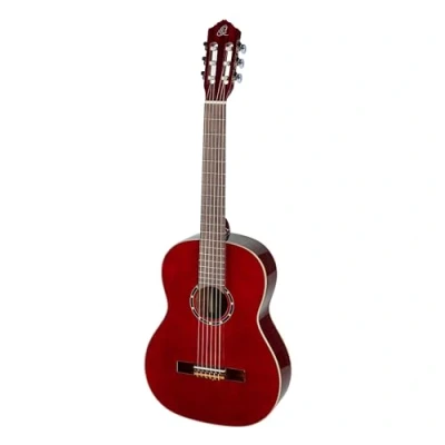 Image of Ortega Guitars Red Concert Guitar Full Size left handed Family Series includes Gig Bag mahogany / spruce top (R121LWR)