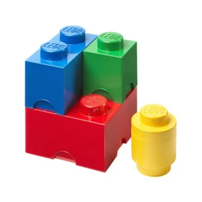 Image of LEGO Storage Brick Multipack, Stackable Boxes, Set of 4 Perfect for Organisation, Desk Storage, and Room Décor