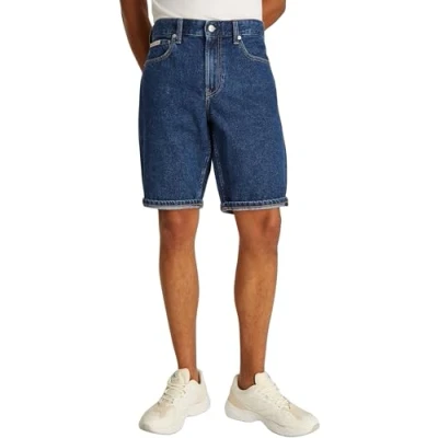 Image of Calvin Klein Men’s Regular Cotton Denim Shorts, Blue (Denim Dark), 31W