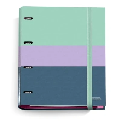 Image of Miquelrius Rider Purple Collection A4 Ring Binder with 4 Rings + 100 Sheets 70 g/m² Squared 5 mm Elastic Closure