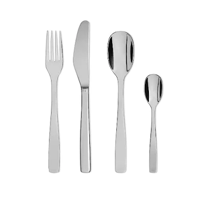 Image of Alessi Cutlery Set Knifeforkspoon AJM22S24M Monoblock 24 Piece by Jasper Morrison