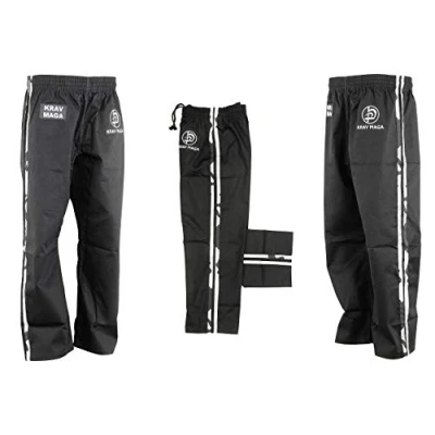 Image of Krav Maga Combat Black Camo Stripe Training Trousers (Pants) 9oz NEW (6/190cm)