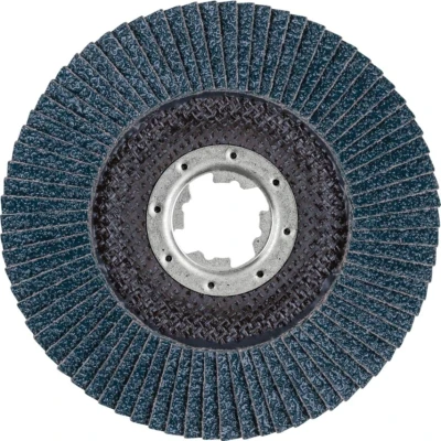 Image of PFERD Polifan Serrated Washer, Pack of 10, 125 mm, Z80, X Lock (22.23 mm), PSF Steelox, 67668126 for high Economy Thanks to Aggressive Machining with Good Service Life.