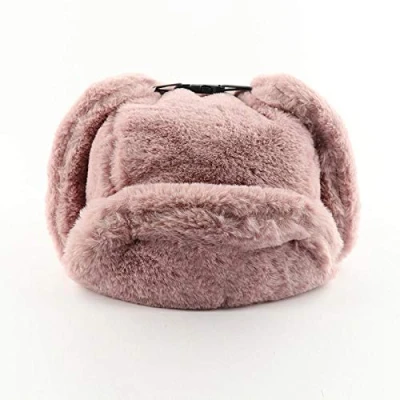 Image of Russian Ushanka Hat Pink Trooper Mens Army Military Bomber Winter Warm Caps Pilot Earflap Trapper