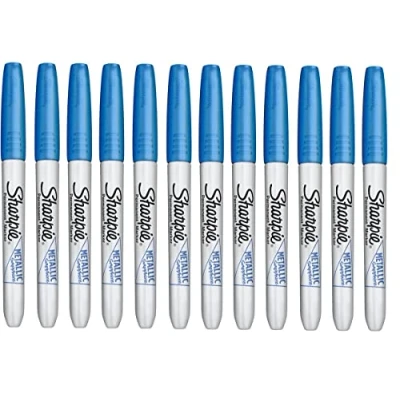 Image of Sharpie Fine Point Metallic Permanent Marker Sapphire Blue12 Pack