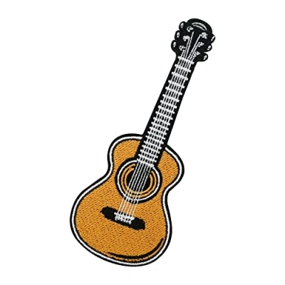 Image of Acoustic Guitar Iron on Patch Band Embroidery Patch, Ironable Rock Badges Finally Home