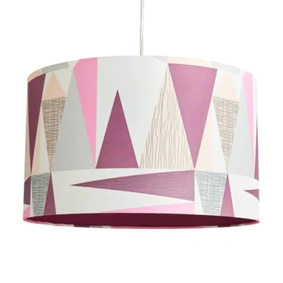 Image of Litecraft Light Shade Scandi 40cm Geometric Easy Fit Lampshade Multi Coloured