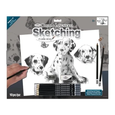 Image of Royal &amp; Langnickel 15 x 11 inch Dalmatians Pre Printed Sketching Made Easy Drawing Set