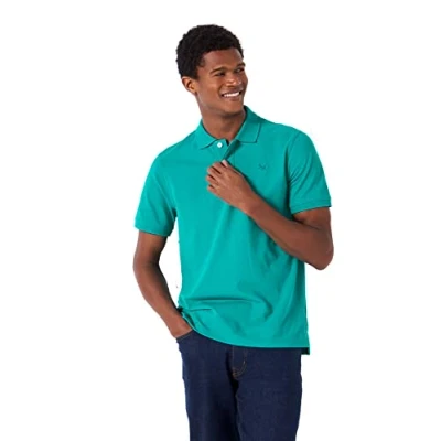 Image of Crew Clothing Mens Pique Polo Shirt &#039;Classic Polo&#039; Short Sleeved (Veridian Green) L