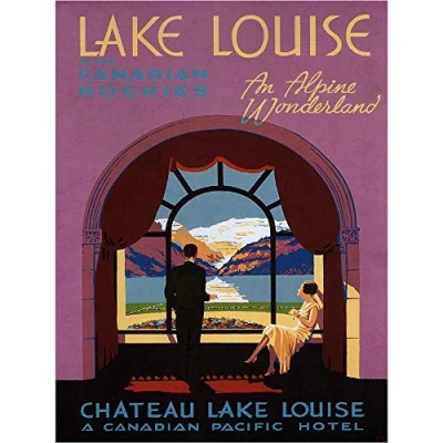 Image of Wee Blue Coo Travel Tourism Lake Louise Rocky Mountains Canada Vintage Advert Art Print Poster Wall Decor 12X16 Inch