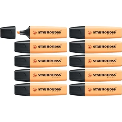 Image of Highlighter STABILO BOSS ORIGINAL Pastel Pack of 10 Pale Orange