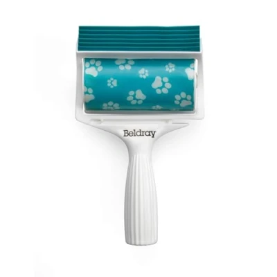 Image of Beldray LA034221UFFEU7 Antibac Plus Gel Roller Portable Sticky Pet Scraper Edge, Washable, Removes Lint, Fuzz, Dog and Cat Hair from Clothes/Upholstery, Blue