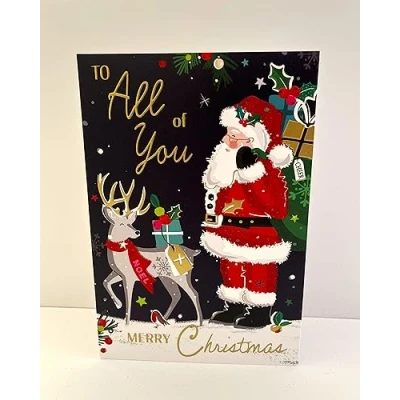 Image of Jonny Javelin All Of You Merry Christmas Card Santa