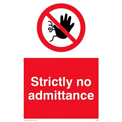 Image of Pack of five Strictly No Admittance Sign 100x150mm A6P