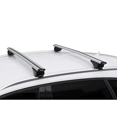 Image of Universal roof Bar set Twinny Load Aluminum Fly 124cm for cars with open &amp; closed rails,Aluminium,2166 +