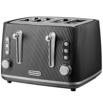 Image of DAEWOO Cascade SDA2779GE 4 Slice Toaster Black, Black