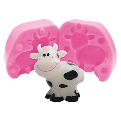 Image of Cow Shape Silicone Mold for Cake Decorating Fondant Chocolate Candy Soap Clay Resin (3D Cow)
