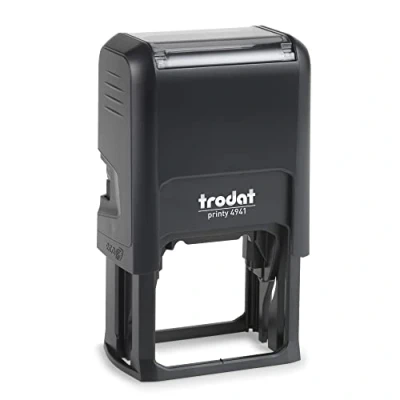 Image of Trodat Printy 4941 Personalised Custom Office, Business and Teacher Stamp Allows up to 6 Lines of Text Impression Size 39 x 23 mm