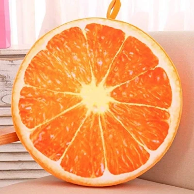 Image of Everyday Soft Fruit Round Pillow Plush Cushion Kiwi Orange Watermelon Toys Seat Pad size 3