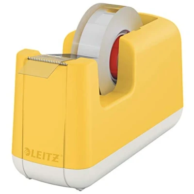 Image of Leitz Tape Dispenser, Heavy Base With Tape, Cosy Range, Warm Yellow, 53670019