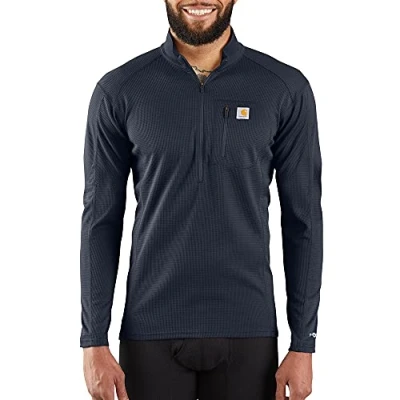 Image of Carhartt Men&#039;s Base Force Midweight Tech Quarter Zip Layer Top, Navy, XL