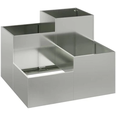 Image of vidaXL Garden Planter 80x80x60 cm Galvanised Steel