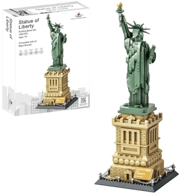 Image of APOSTROPHE Games Statue of Liberty Building Block Set (1,577 Pieces) New York&#039;s Famous Landmark Series Architecture Model for Kids and Adults