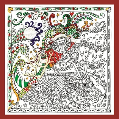 Image of Design Works Crafts Zenbroidery Printed Fabric Pack Santa&#039;s Sleigh, Cotton, Multi, 25.5 x 0.1 cm
