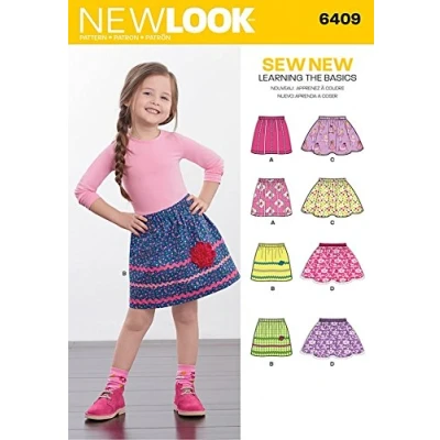 Image of New Look Girls Easy Learn to Sew Sewing Pattern 6409 Skirts in 4 Styles