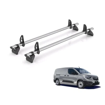 Image of Rhino Roof Rack for Vauxhall Combo 2018+ [Only Fits Long (L2) Wheelbase Models] 2 Bars + Loadstops GC2FL/KLS2