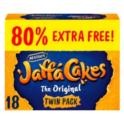 Image of McVitie&#039;s Jaffa Cakes Original 80% Extra Free Biscuits 18 Pack x Case of 9