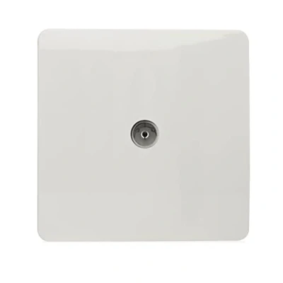 Image of Trendi Artistic Modern Glossy Tactile TV Socket White ART TVSWH