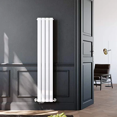 Image of ELEGANT 1600 x 300 mm Designer Vertical Column White Radiator Single Flat Panel Tall Upright Modern Bathroom Central Heating