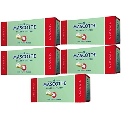 Image of 200 2000 x MASCOTTE CLASSIC FILTER TUBES Tips Paper Smoking Cigarette Rolling Filling Tobacco UK FREE P&amp;P (1000 TUBES)