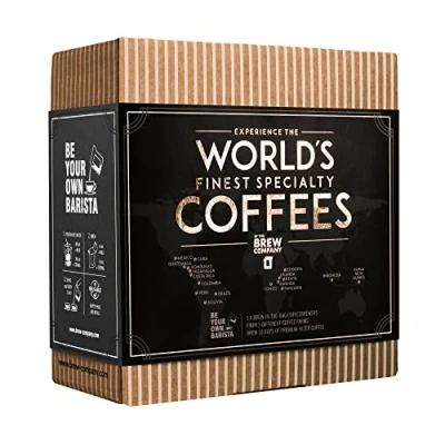 Image of Original Gourmet Coffee Gift Set for Men &amp; Women 7 of The World’s Finest Single Estate Specialty Organic Coffees Brew Enjoy Anytime, Anywhere Hamper Style Letterbox Idea Him Her