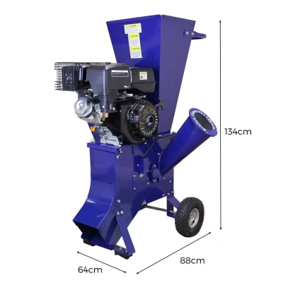 Image of Log Splitter 7T Electric &amp; 15HP Wood Chipper Petrol Timber Cutter Hydraulic 3L 2200W Motor Axe 2 Blades Duoblade Garden Shredding Mulcher 4 Stroke 420cc 520mm Max Length