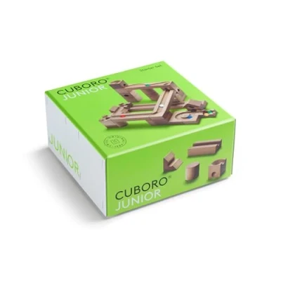 Image of Cuboro Junior Starter Set with 40 Wooden Track Building Elements &amp; 6 Marbles