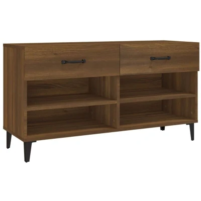 Image of vidaXL Shoe Cabinet Brown Oak 102x35x55 cm Engineered Wood