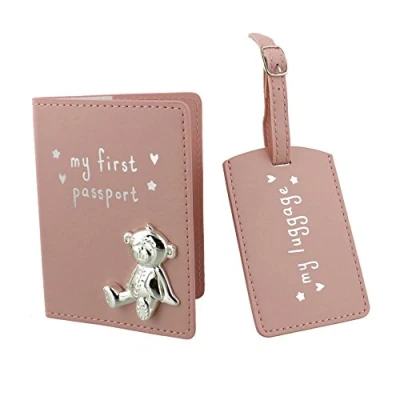 Image of ukgiftstoreonline Baby Girl My First Passport and Luggage Tag Set