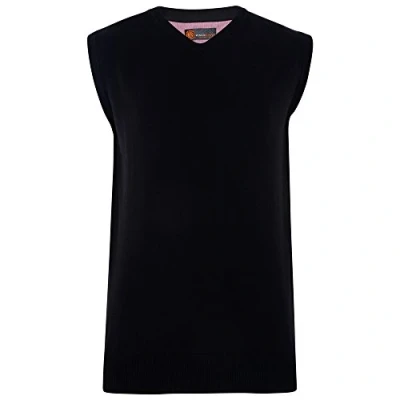 Image of Kam Jeanswear Men&#039;s Sleeveless Knitted Jumper Black 6XL